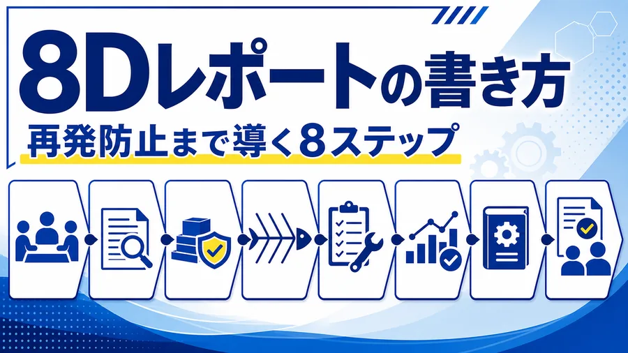 D1からD8まで8つの規律で問題解決を進める8Dレポートの様式イメージ