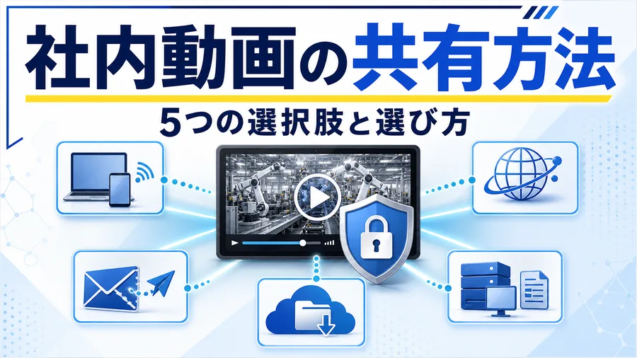 社内で動画を共有する5つの方法をアクセス管理の観点で比較する図解