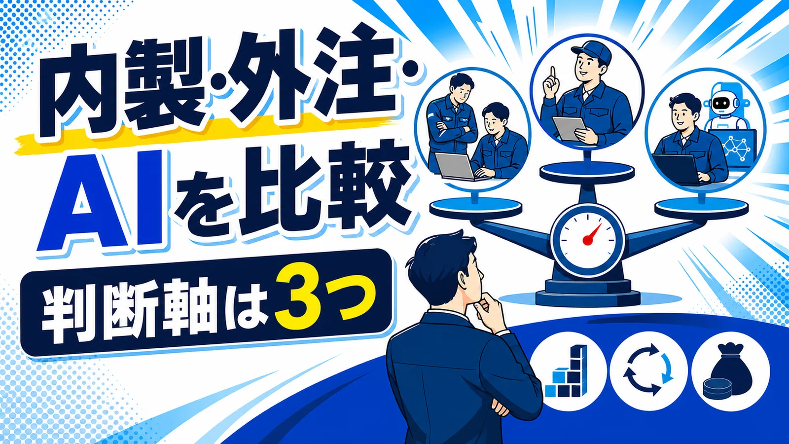 内製・外注・AIを比較 判断軸は3つ
