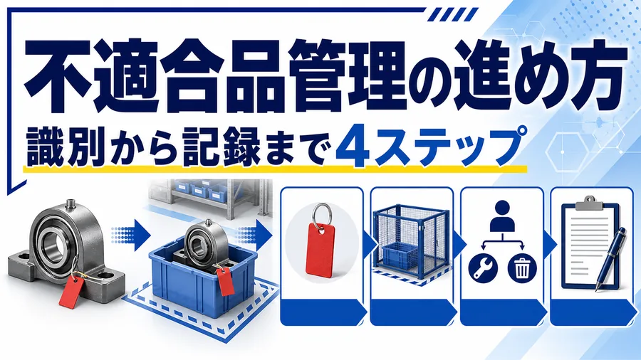 赤札で識別された不適合品を専用置き場に隔離して管理する流れの図解