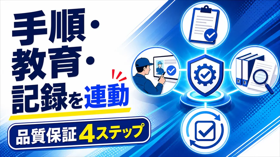 手順・教育・記録を連動 品質保証4ステップ