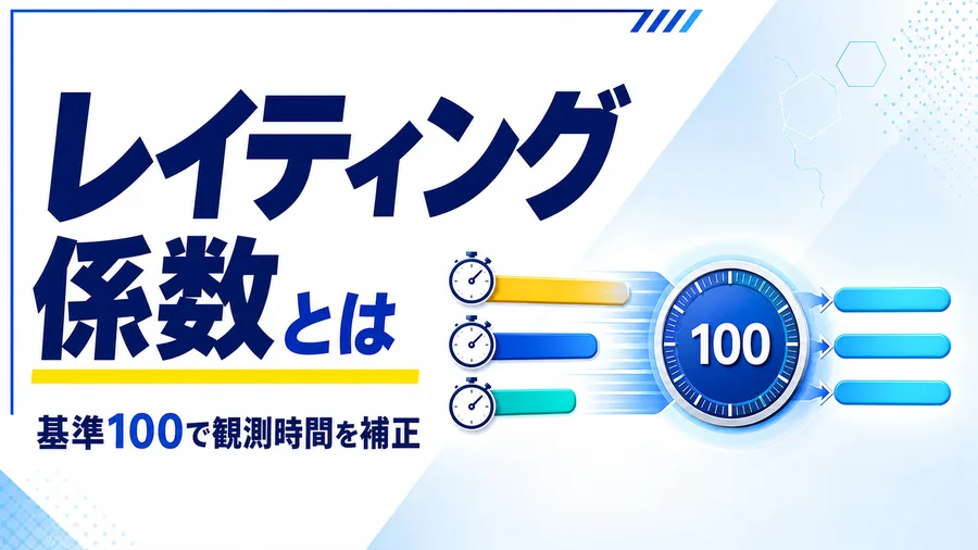 観測時間をレイティング係数で標準ペースの正味時間に補正する流れを示した図解