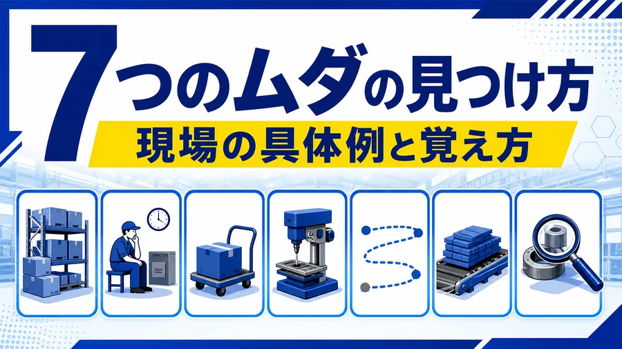 つくりすぎ・手待ちなど7つのムダを現場の具体例つきで一覧に整理した図解