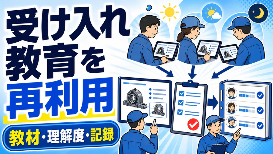 受け入れ教育を再利用 教材・理解度・記録