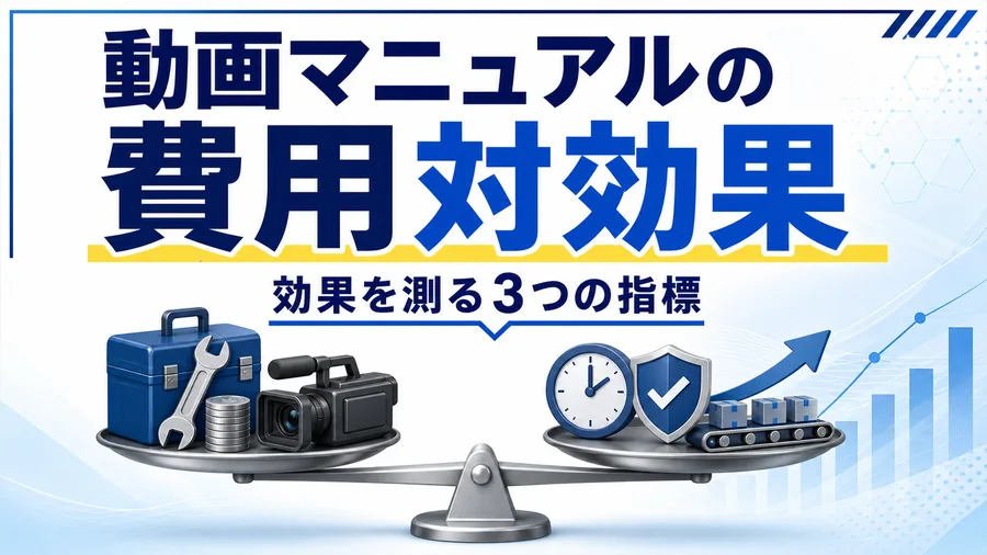 動画マニュアルの費用対効果を費用側と効果側に分けて試算する図解