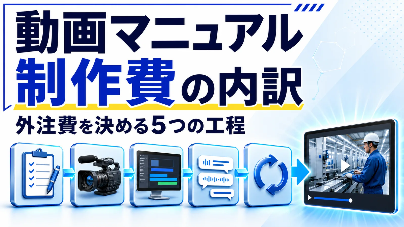 動画マニュアルの外注制作費用を工程別に分解し内製と比較する図解