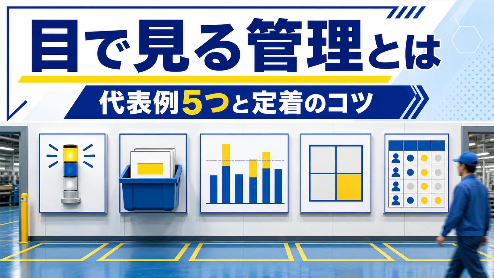 アンドンや生産管理板で現場の正常・異常が一目で分かる状態の図解