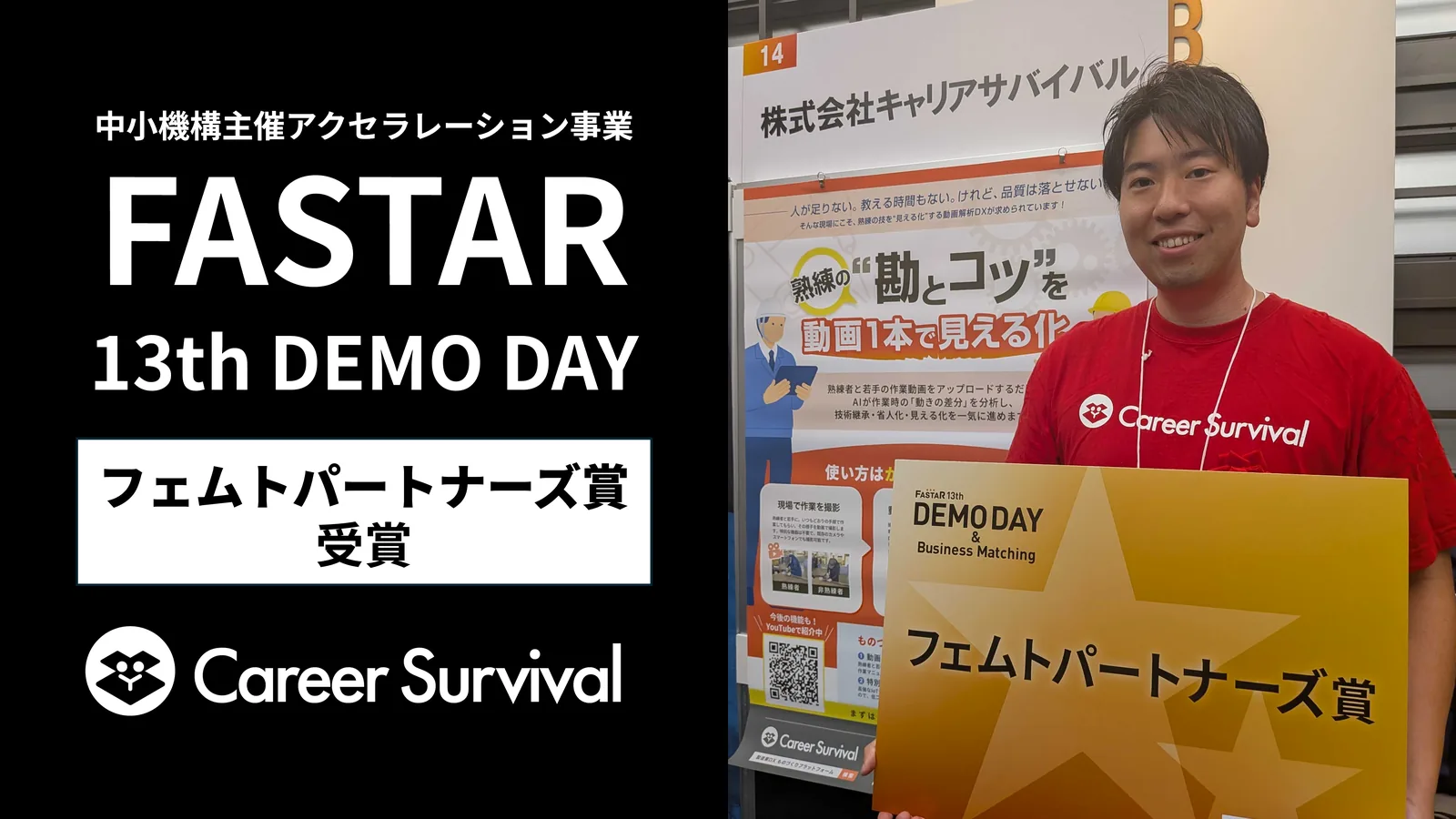 中小機構主催「FASTAR 13th DEMO DAY」にてフェムトパートナーズ賞を受賞しました
